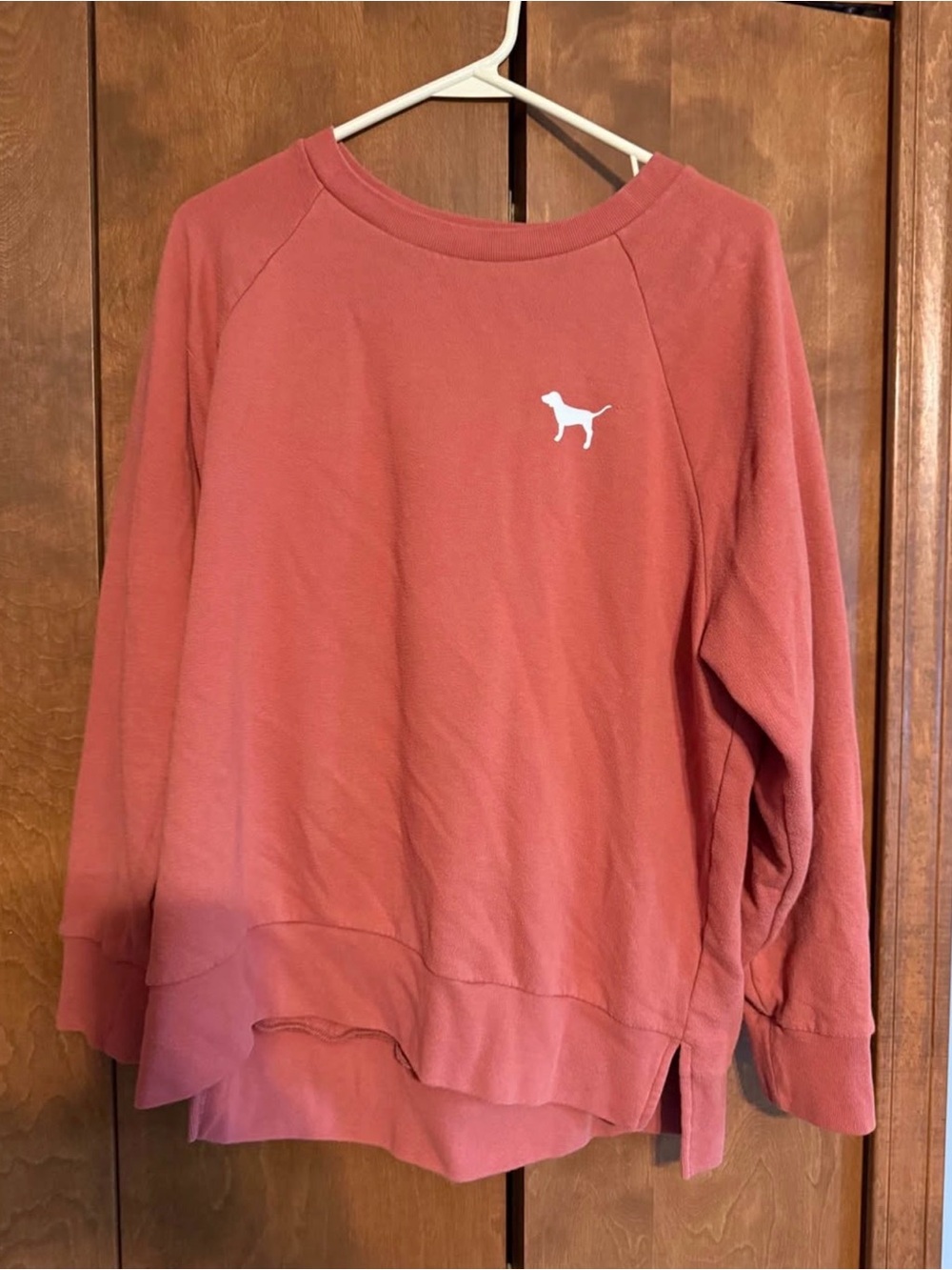 PINK Victoria's Secret Crewneck Sweater in Dusty Rose with White Dog Logo